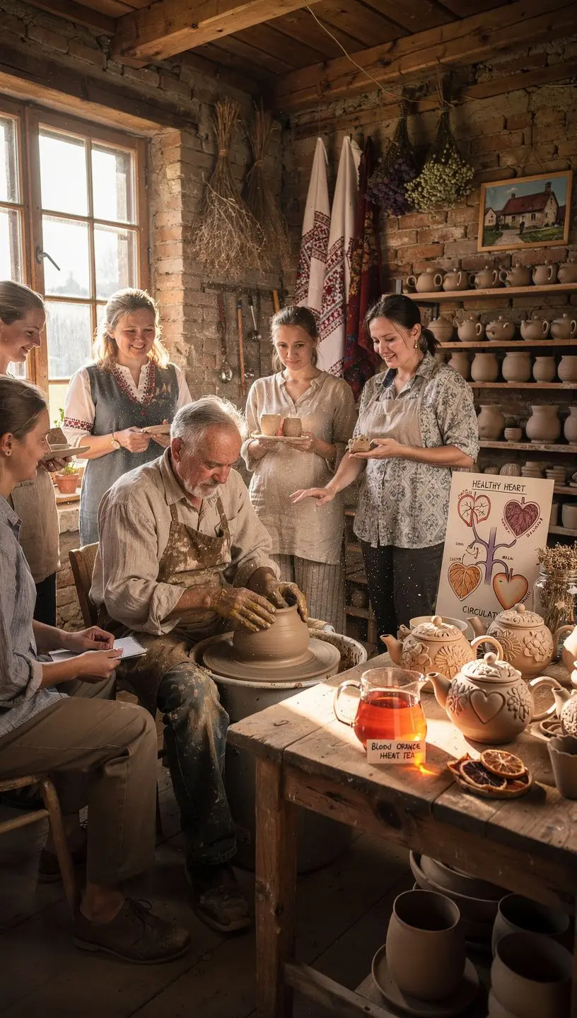 Šviežios uogos ir kruvinojo apelsino žievelės ant arbatos pakuotės.